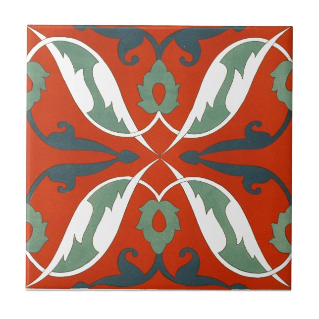 Vintage 1884 Ornamental Ceramic Art Customise Tile (Front)