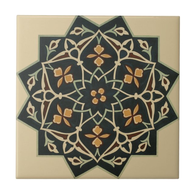 Vintage 1884 Ornamental Ceramic Art Customise Tile (Front)