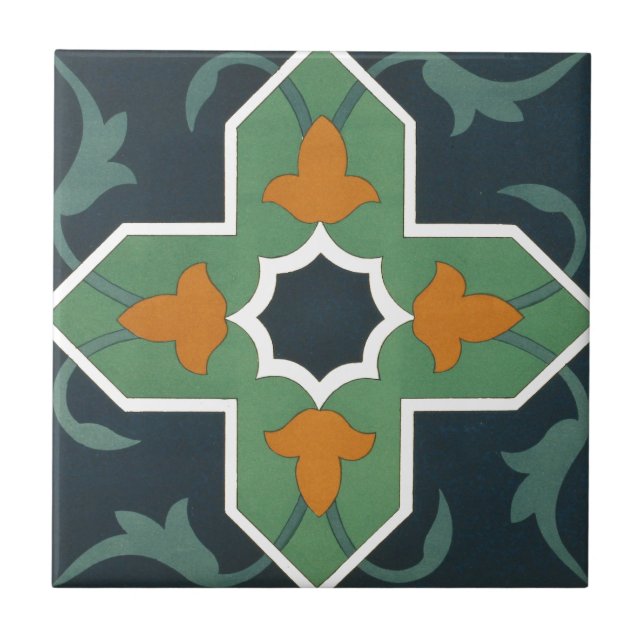 Vintage 1884 Ornamental Ceramic Art Customise Tile (Front)