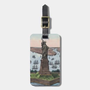 Vintage 1885 Statue of Liberty NYC Harbour Art Luggage Tag