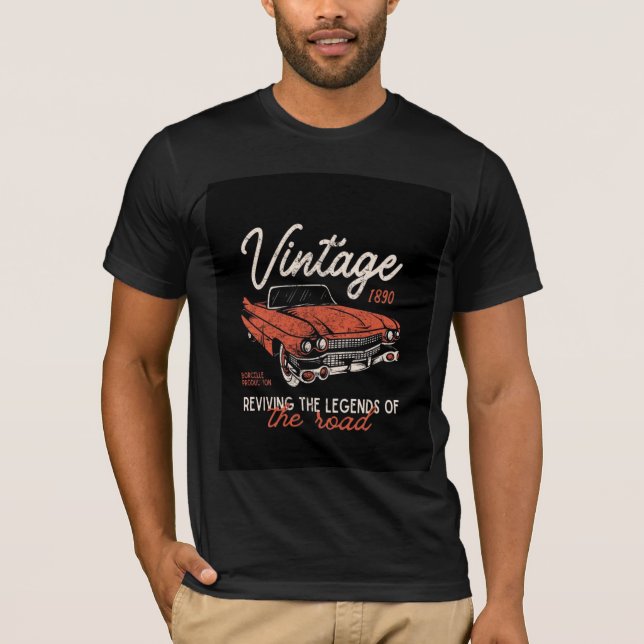 Vintage 1890 Classic Car – Retro Automotive T-Shirt (Front)