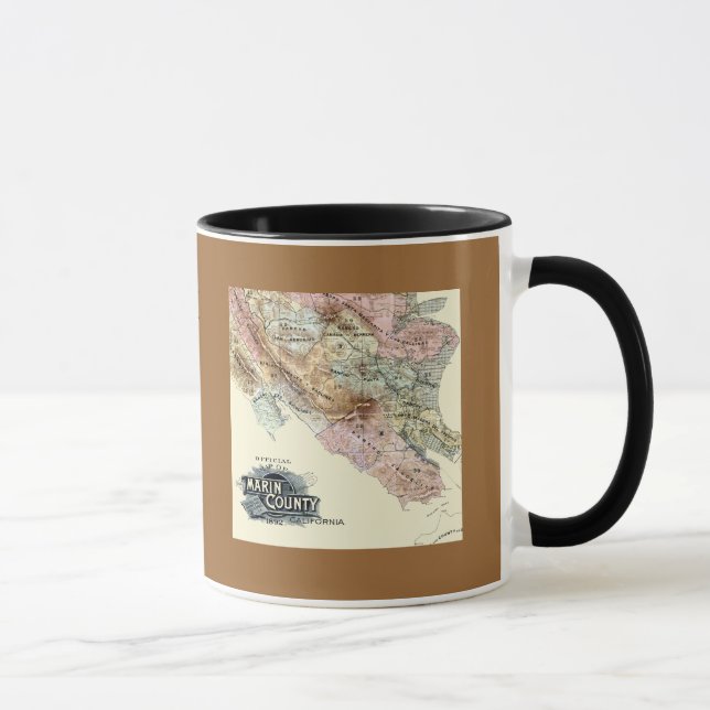 Vintage 1890 Map of Marin County Mug (Right)