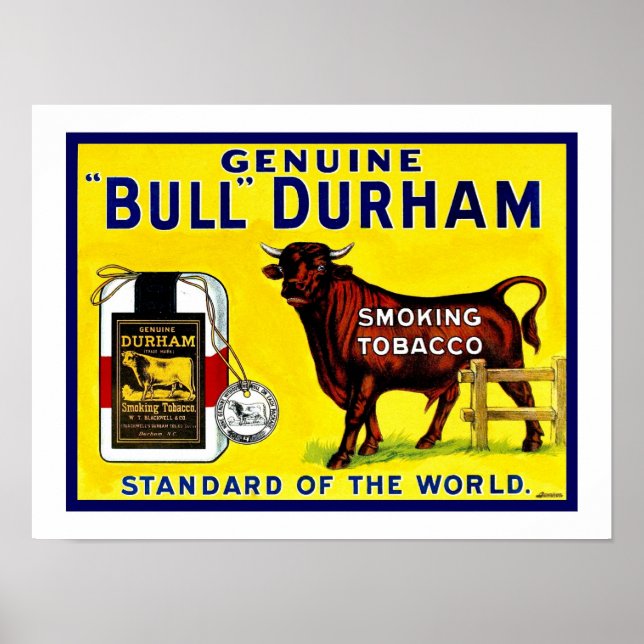 Vintage 1890s Bull Durham tobacco ad Poster (Front)
