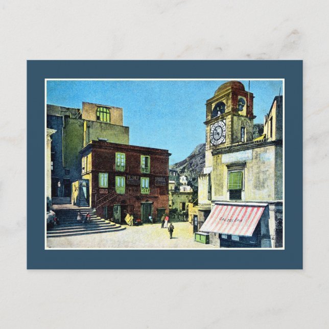 Vintage 1890s Capri La Piazza Postcard (Front)
