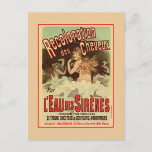 Vintage 1890s Mermaid French Hair Colouring ad Postcard