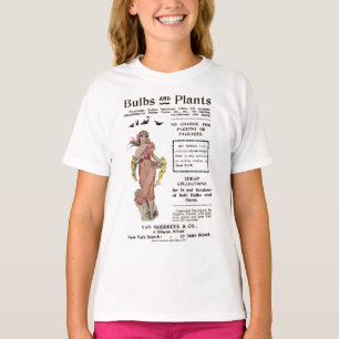 Vintage 1890's Woman Gardening Garden Plants AD    T-Shirt