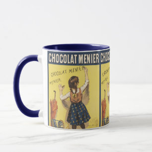 Vintage 1892 Chocolat Menier French Girl Art Mug