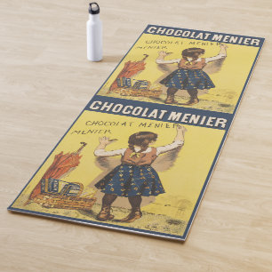 Vintage 1892 Chocolat Menier French Girl Art Yoga Mat