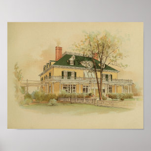 Vintage 1895 Artistic House Painting Colour Print