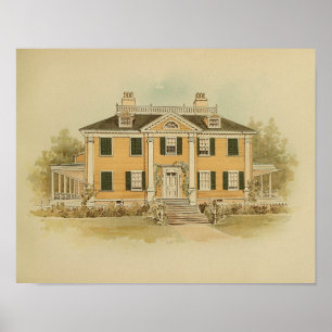 Vintage 1895 Artistic House Painting Colour Print