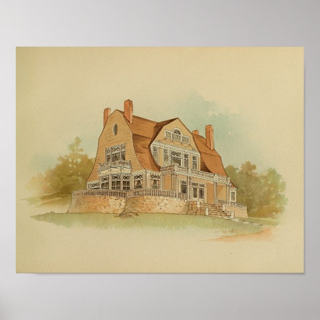 Vintage 1895 Artistic House Painting Colours Print (Front)