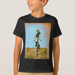 Vintage 1896 Colourized Print Of Female Bike Racer T-Shirt