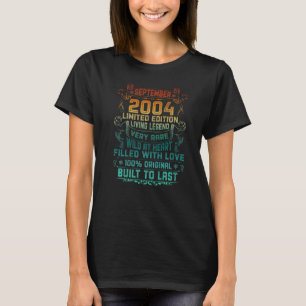 Vintage 18 Years Old September 2004 18th Birthday T-Shirt