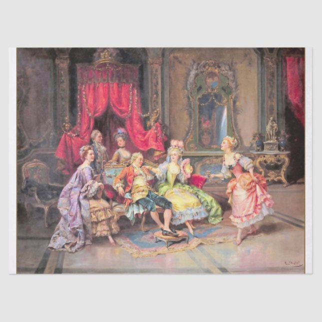 Vintage 18th Century Elegant party decoupage Tissue Paper (Front)