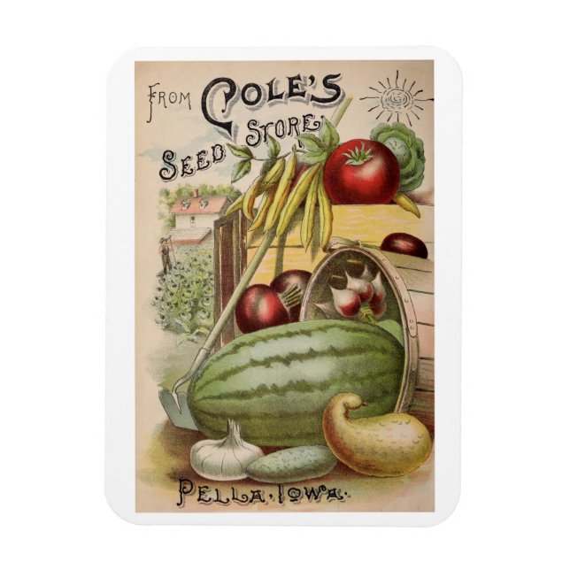 Vintage 1900 Cole's Seed Store Ad Magnet (Vertical)