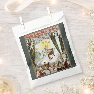 Vintage 1900 Mobile Mardi Gras Carnival Poster Art Favour Bags
