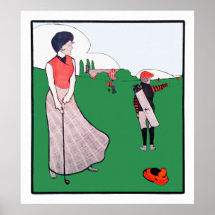 Vintage 1900's Golf Watercolour Print