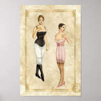 Vintage 1900s Underwear Fashion Illustration