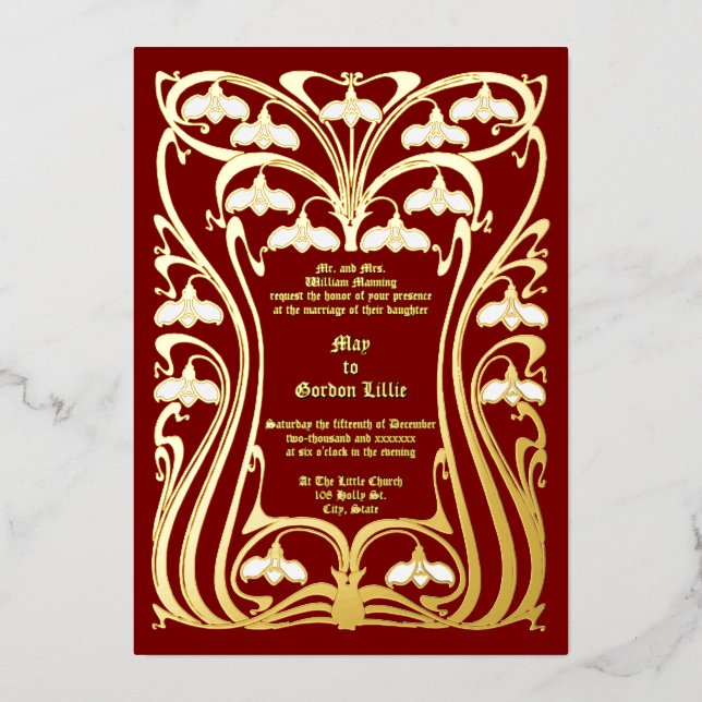 Vintage 1904 Art Nouveau Flowers Foliage Frame (Front)