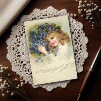 Vintage 1904 Girl Violets Birthday 