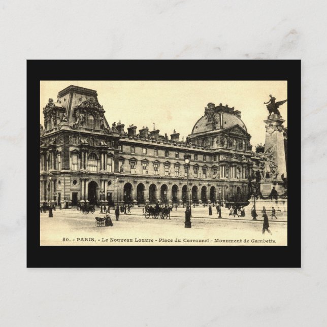 Vintage 1905 Louvre, Paris, France Postcard (Front)
