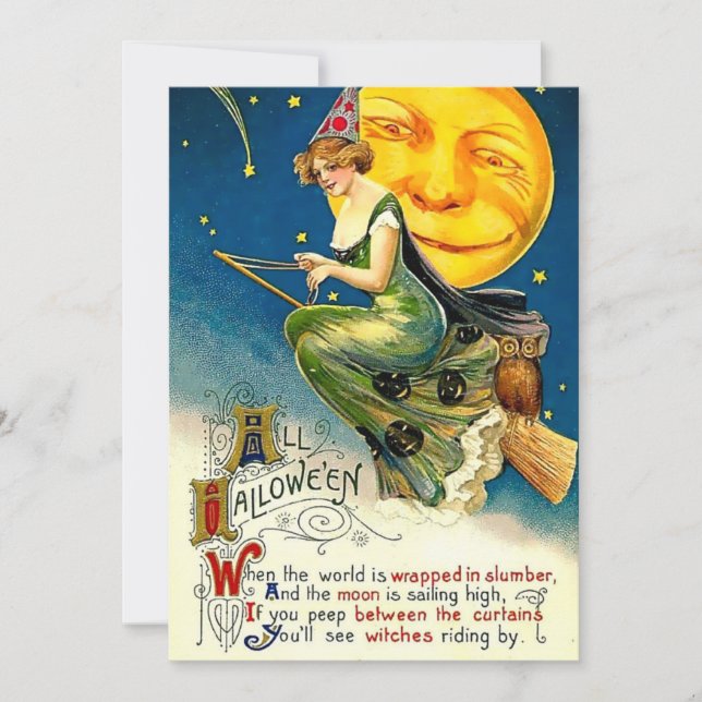 Vintage 1911 All Halloween Holiday Card (Front)