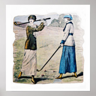 Vintage 1913 Golf Watercolour Print