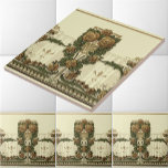 Vintage 1914 Art Nouveau Style Rose Bush Tile<br><div class="desc">This is a digitally enhanced print derived from a vintage 1905 - 1915 frieze of stylised floral motif. Main motif contains six roses and foliage. The background colour can be customised to fit your decor.</div>