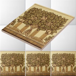 Vintage 1914 Arts And Crafts Style Fruit Tree Tile
