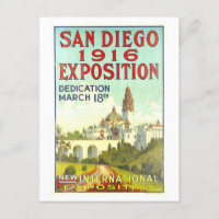 Vintage 1916 San Diego Exposition Poster Postcard