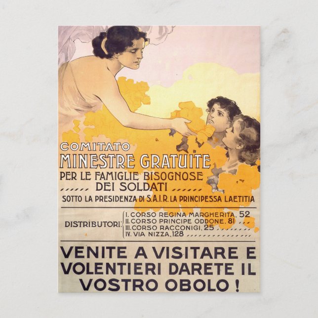 Vintage 1917 Italian Poster Postcard (Front)