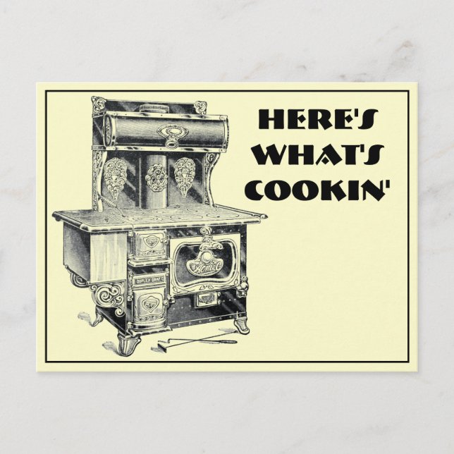 Vintage 1917 Kitchen Range Stove Oven Template Postcard (Front)