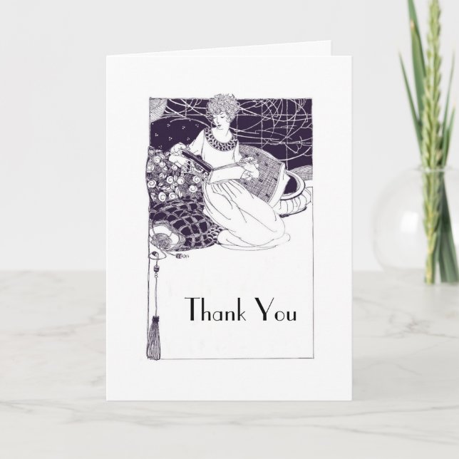 Vintage 1920 Art Deco Thank You Card Template (Front)