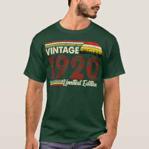 Vintage 1920 Birthday Shirt Limited Edition 1920 B