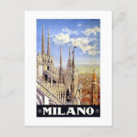 Vintage 1920 Duomo di Milano Italy Travel Poster