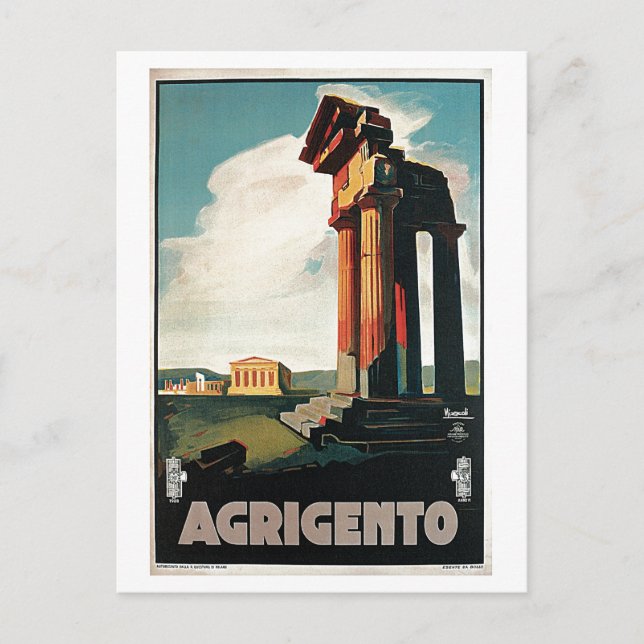 Vintage 1920s Agrigento Italian travel Postcard (Front)