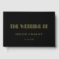 Vintage 1920s art deco Black & Gold Foil wedding