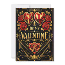 Vintage 1920s Art Deco Floral Valentine's Day Card