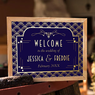 Vintage 1920's Art Deco Gatsby Wedding Collection Foil Prints