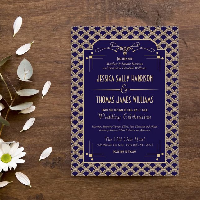 Vintage 1920's Art Deco Gatsby Wedding Collection Invitation (Creator Uploaded)