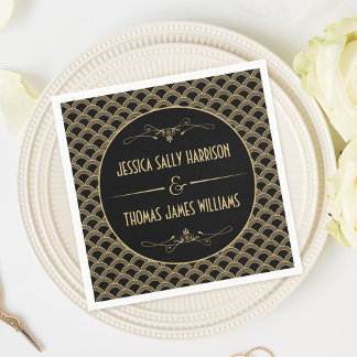 Vintage 1920's Art Deco Gatsby Wedding Collection Napkin