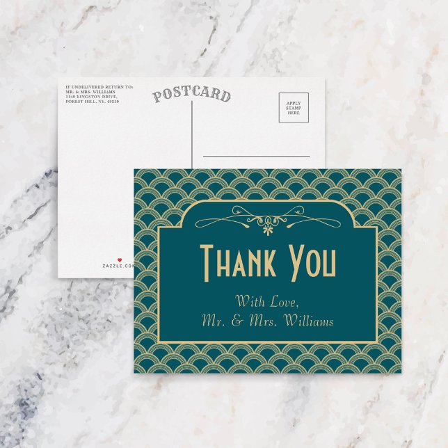 Vintage 1920's Art Deco Gatsby Wedding Collection Postcard (Creator Uploaded)