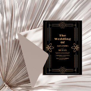 Vintage 1920's Art Deco Gatsby Wedding Invitation
