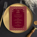 Vintage 1920's Art Deco Gatsby Wedding Menu Card<br><div class="desc">The Vintage 1920's Art Deco Gatsby Wedding Collection - Menu Cards.</div>