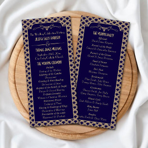 Vintage 1920's Art Deco Gatsby Wedding Program Rack Card