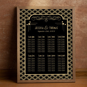 Vintage 1920's Art Deco Gatsby Wedding Seating Poster