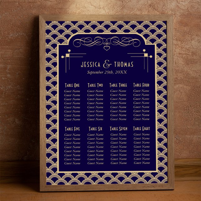Vintage 1920's Art Deco Gatsby Wedding Seating Poster (Creator Uploaded)