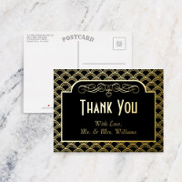 Vintage 1920's Art Deco Gatsby Wedding Thank You