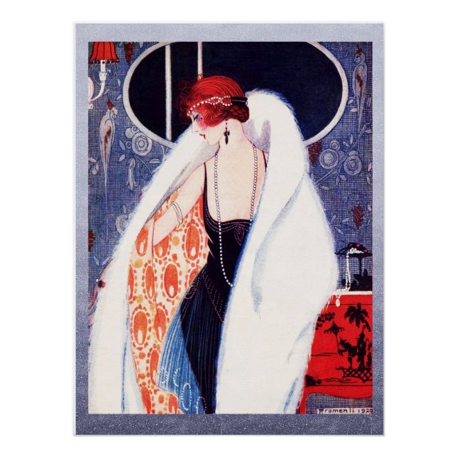 Vintage 1920's Art Deco Lady Poster. Poster (Front)
