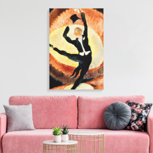 Vintage 1920s Art Deco Male Dancer Top Hat Canvas Print